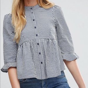 ASOS gingham shirt with peplum hem